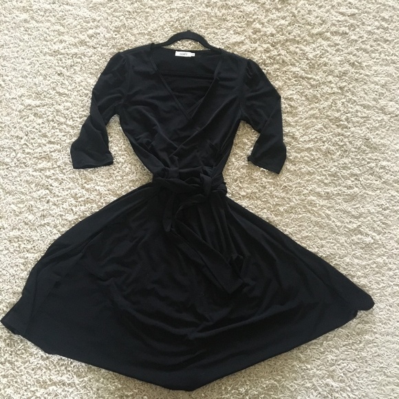 Rickis Black Wrap Dress Black - Picture 1 of 3